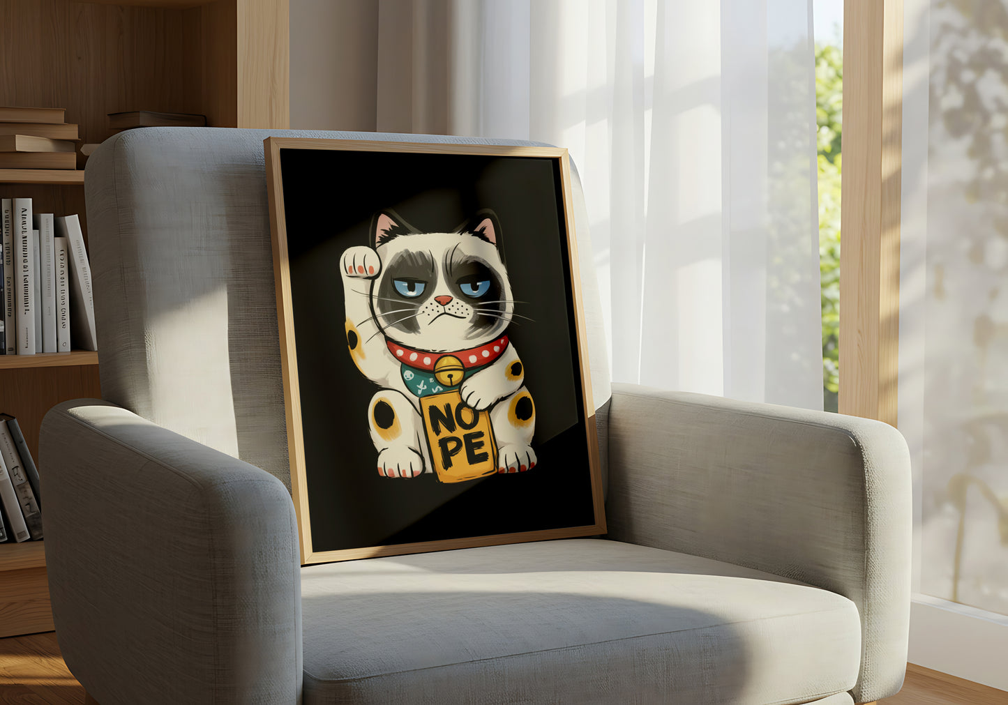 Grumpy Lucky Cat said NOPE - Dog and Cat Posters
