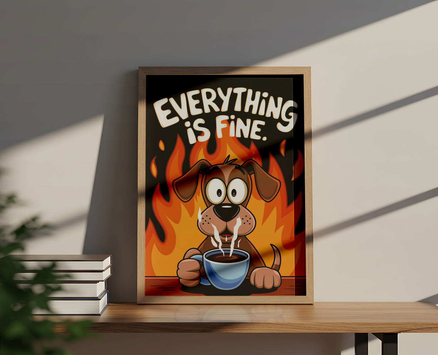 Everything is Fine Dog Coffee - Dog and Cat Posters
