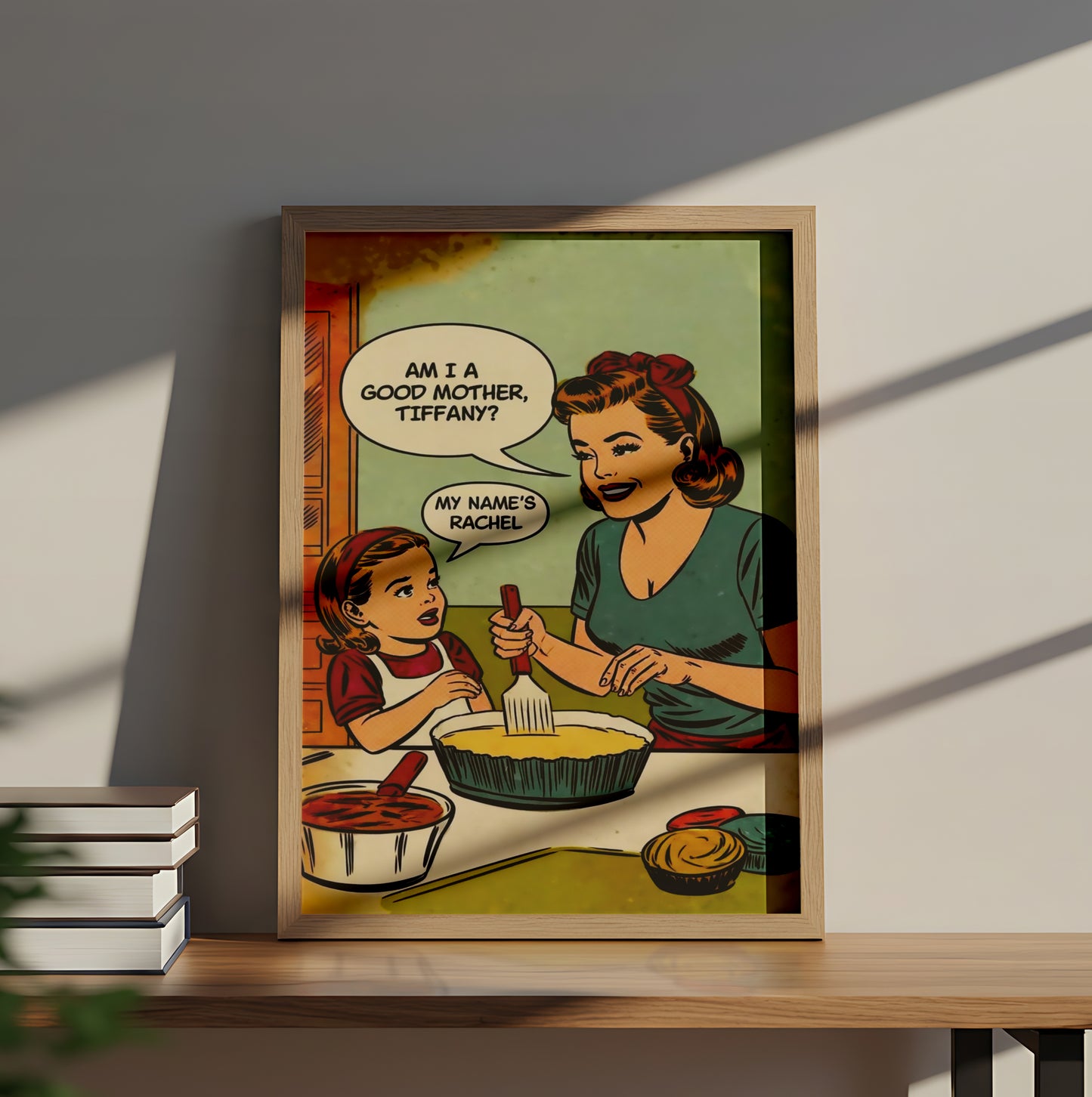 "Am I a Good Mother?" Vintage Retro Mom and Daughter Comic - Funny Poster