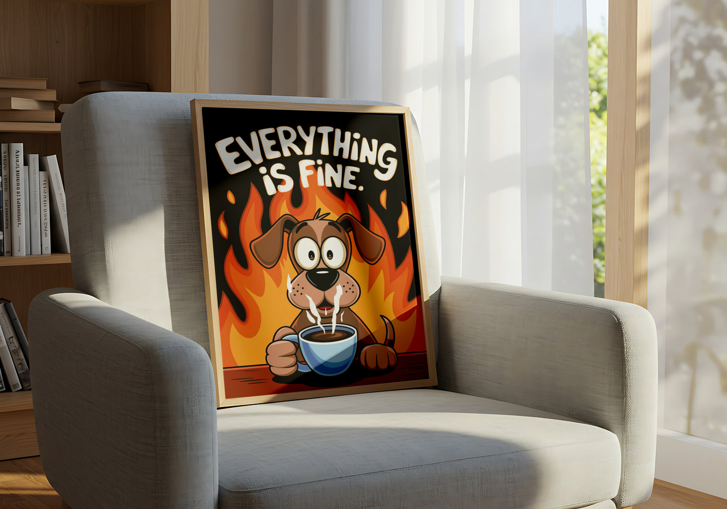Everything is Fine Dog Coffee - Dog and Cat Posters