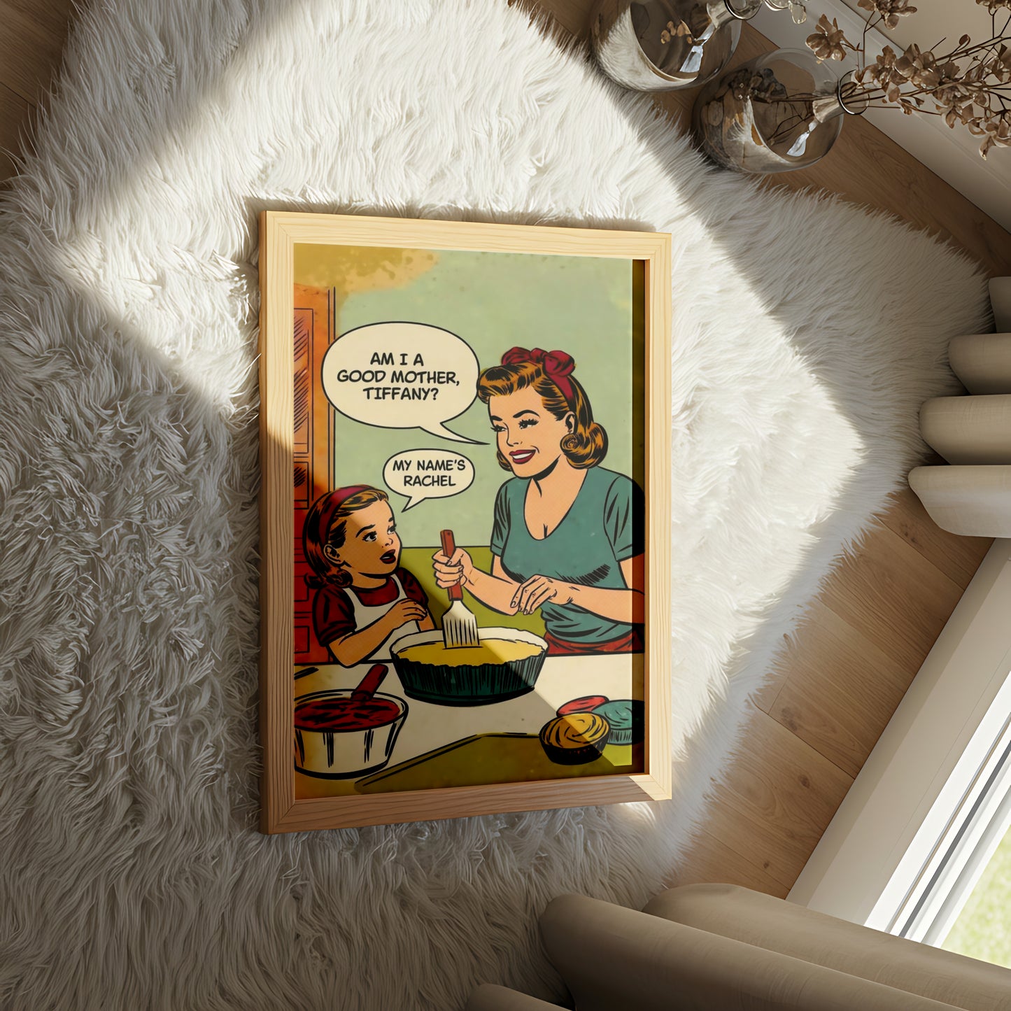 "Am I a Good Mother?" Vintage Retro Mom and Daughter Comic - Funny Poster