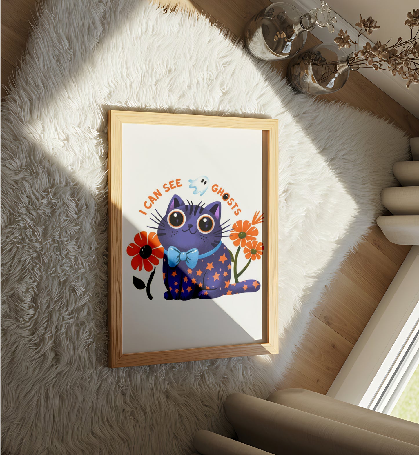 Halloween Cat: I Can See Ghosts - Dog and Cat Posters