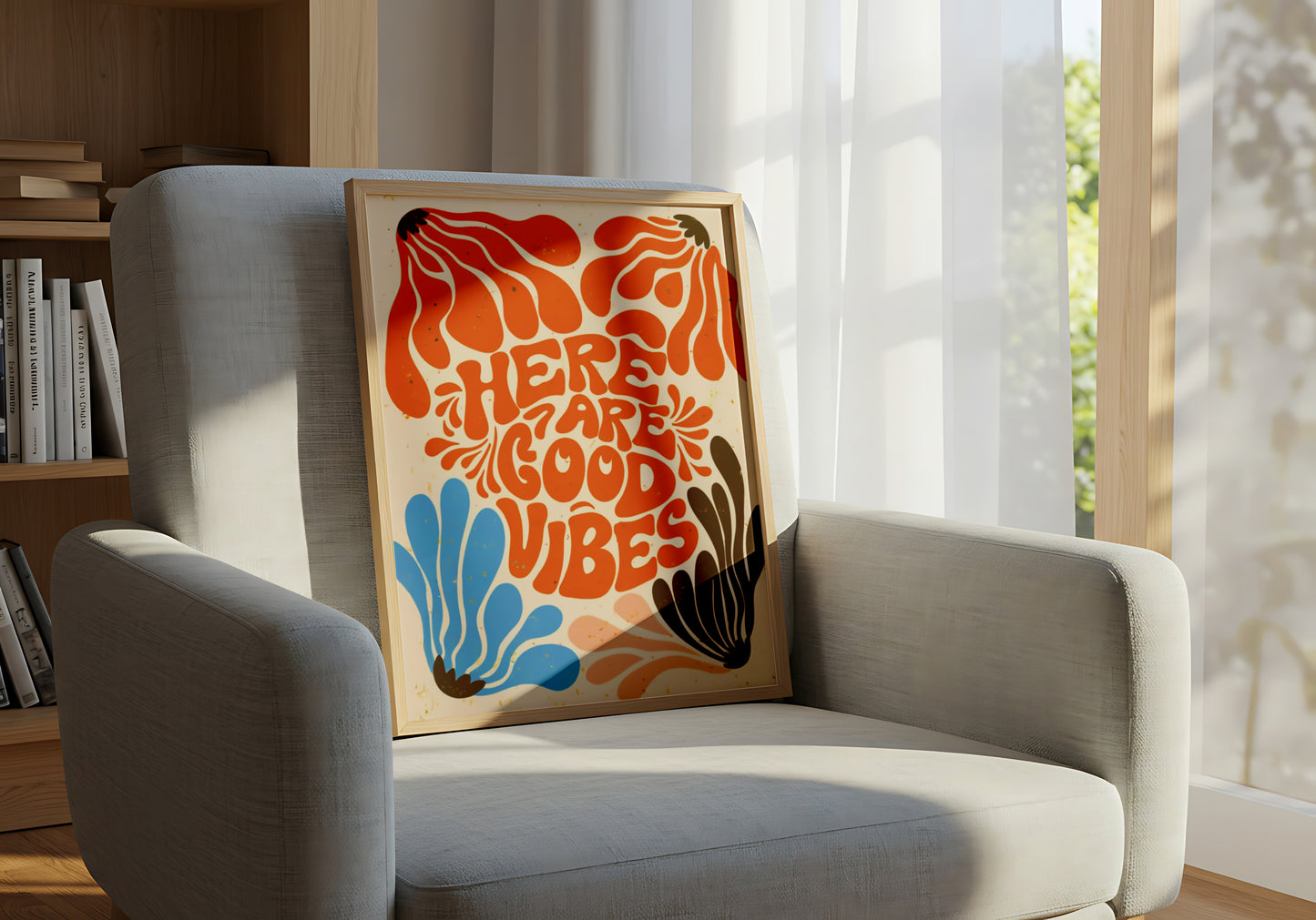 "Retro Good Vibes" Colorful Psychedelic Wall Art - Mental Health Poster