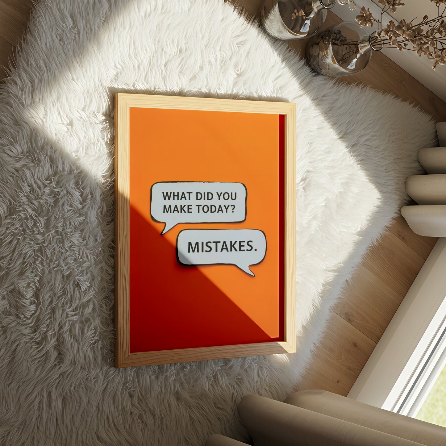 Funny Mistakes Quote Bubble Message Wall Art - Mental Health Poster