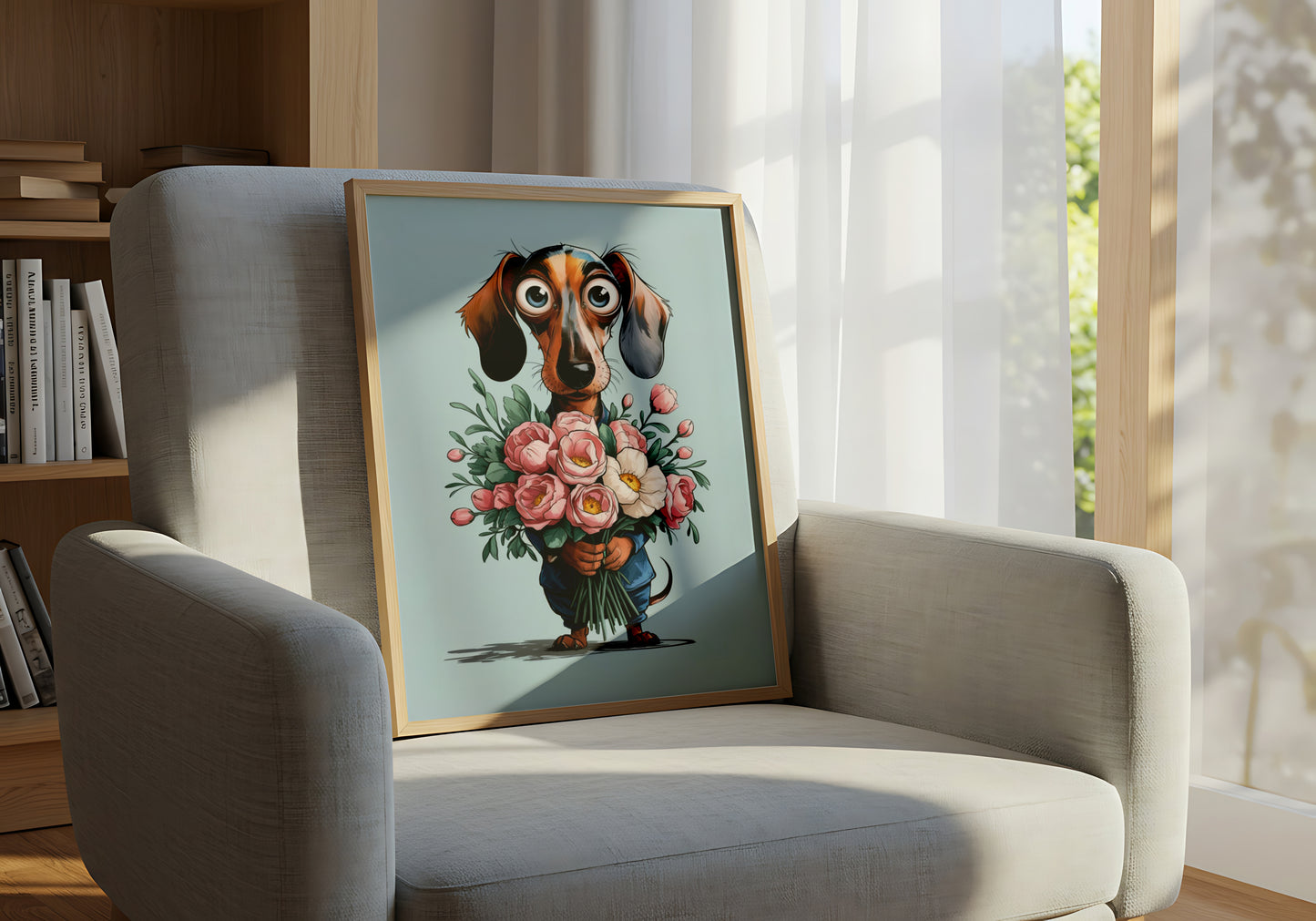 Dachshund with Flowers - Dog and Cat Posters