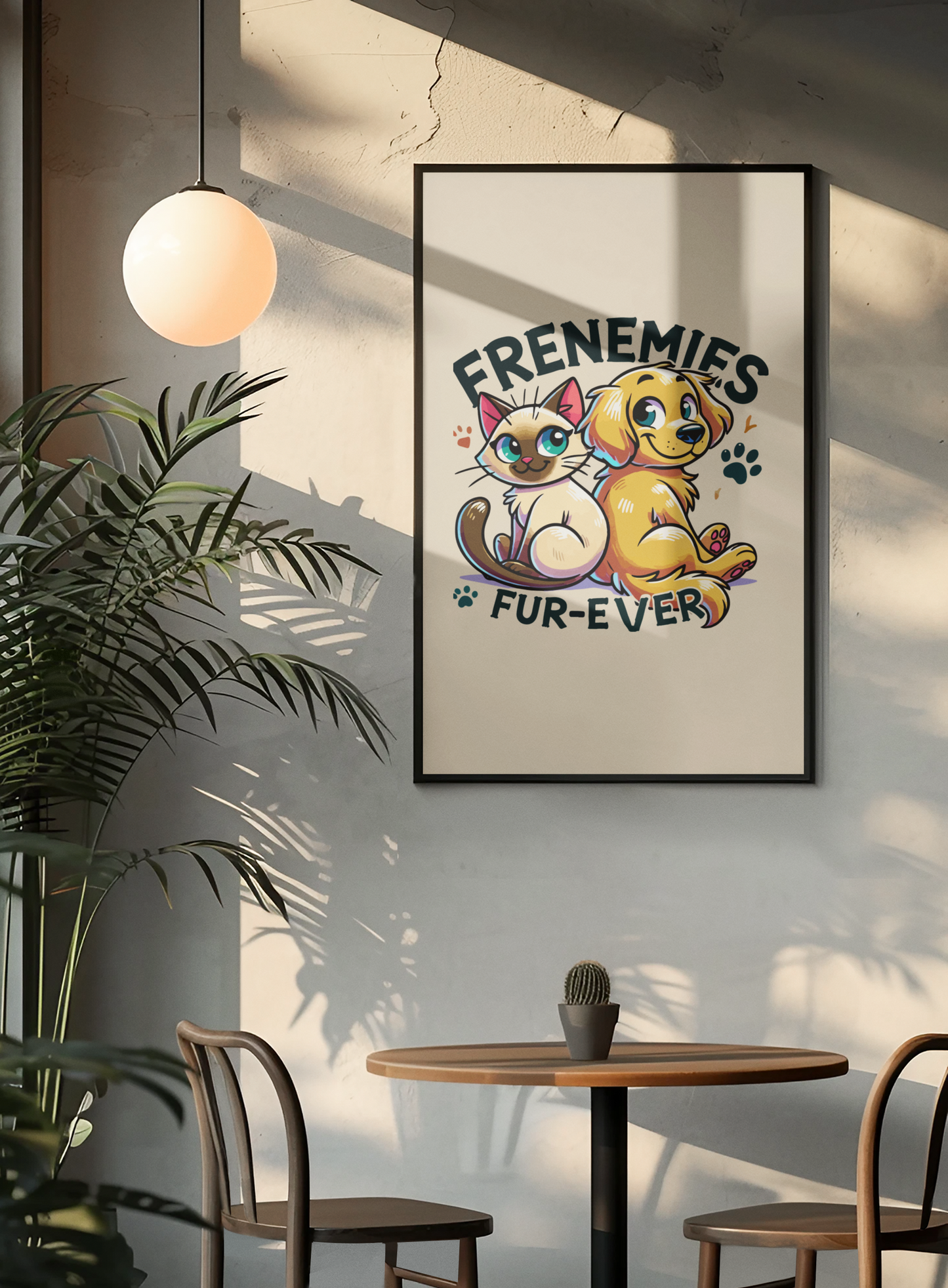 Frenemies Fur-ever - Dog and Cat Posters