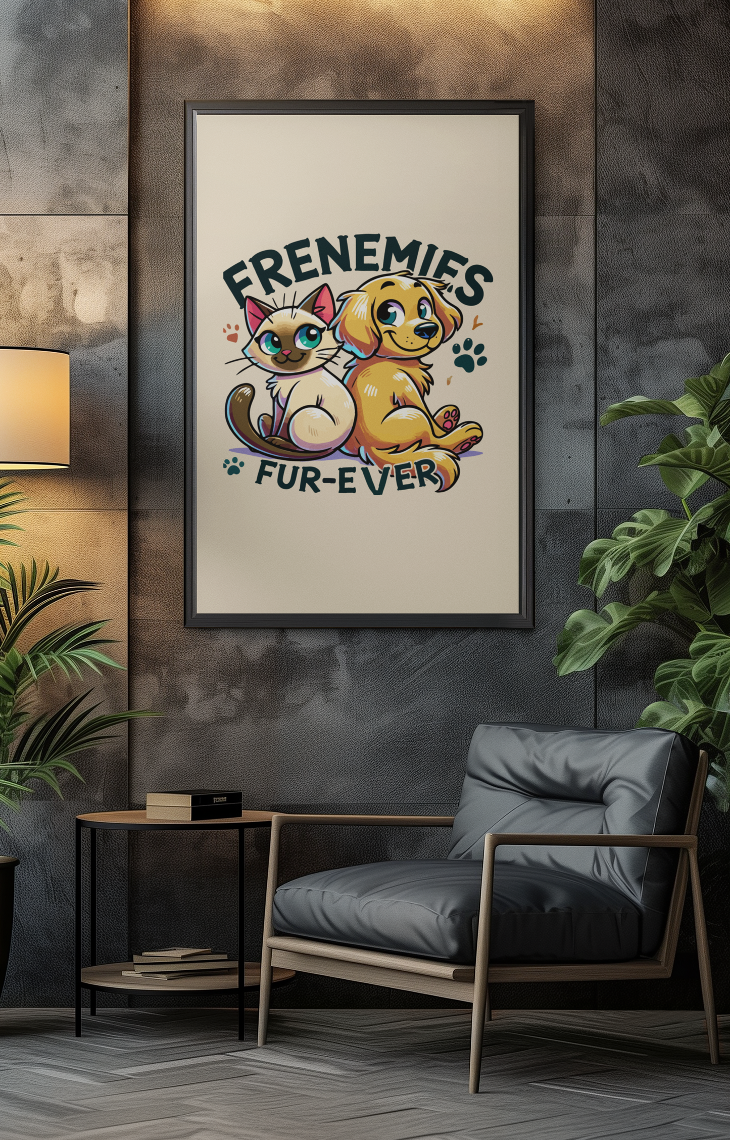 Frenemies Fur-ever - Dog and Cat Posters