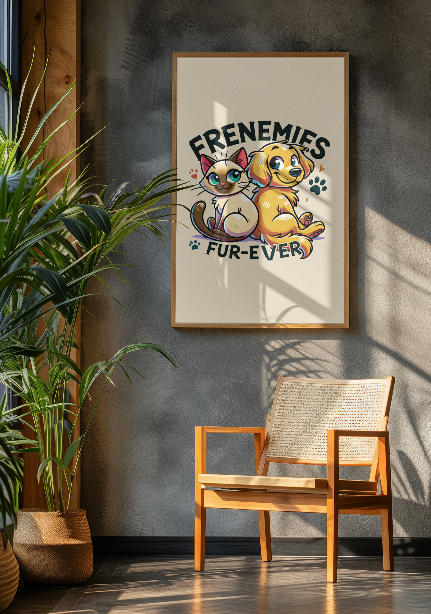 Frenemies Fur-ever - Dog and Cat Posters