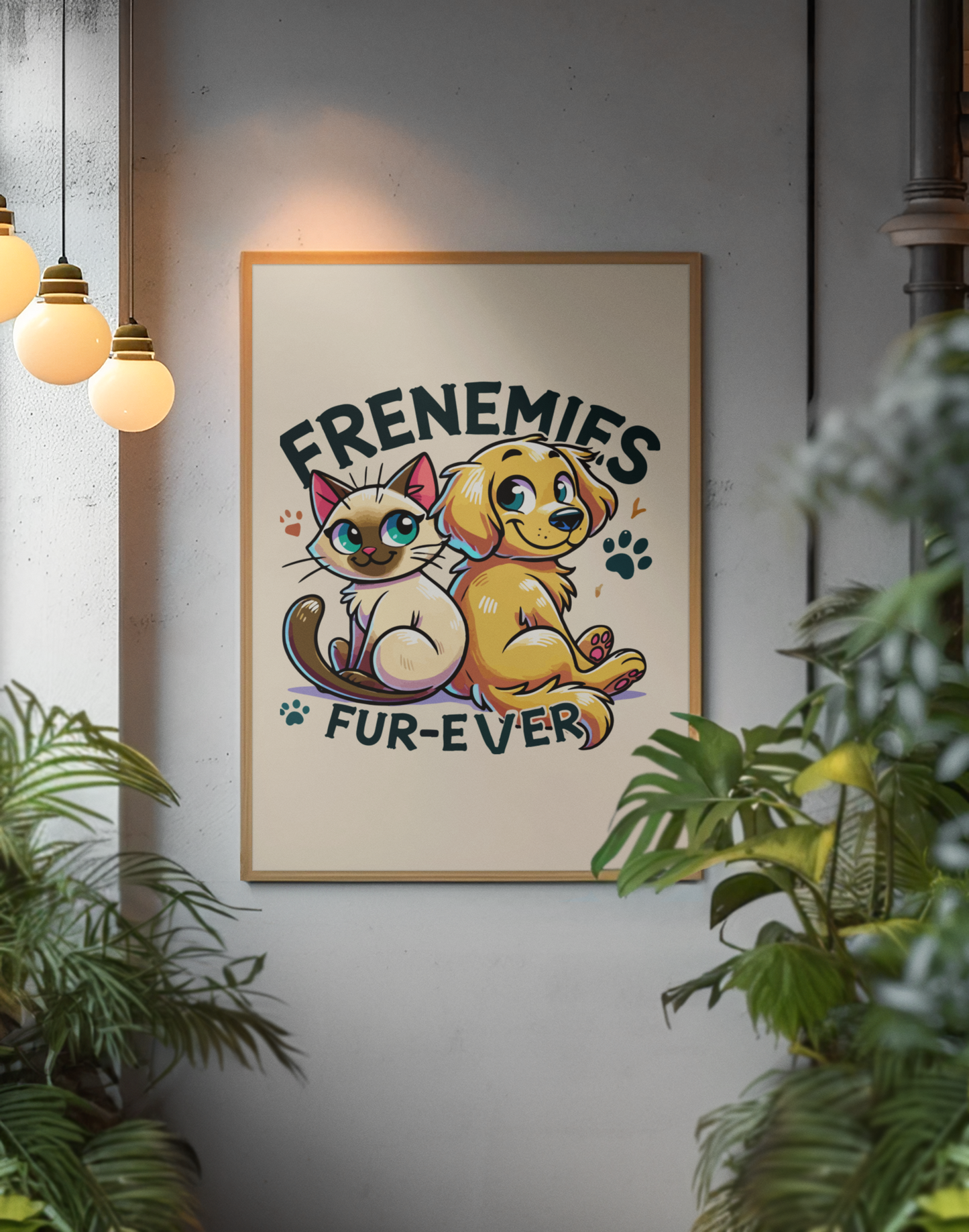 Frenemies Fur-ever - Dog and Cat Posters