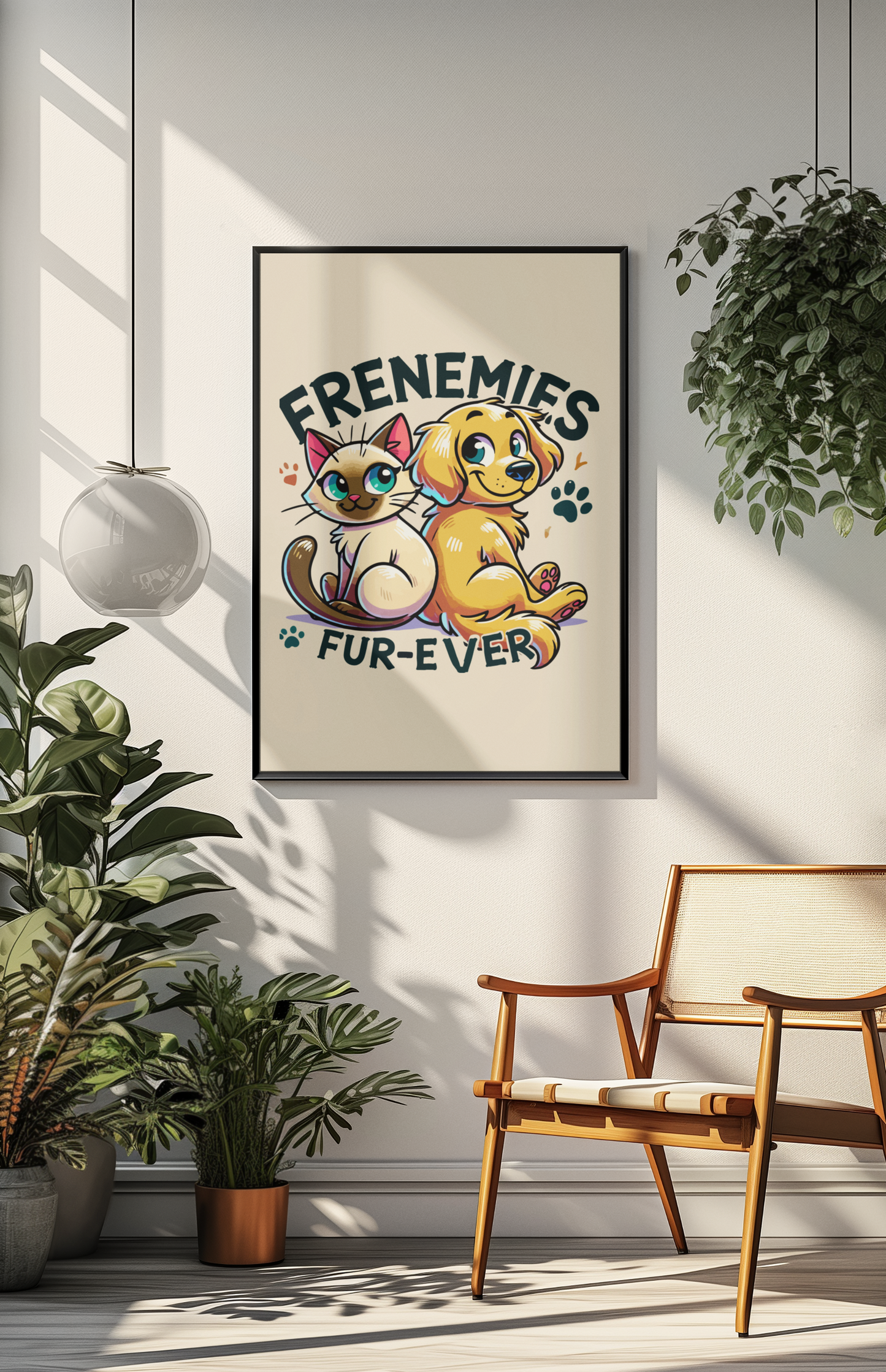 Frenemies Fur-ever - Dog and Cat Posters