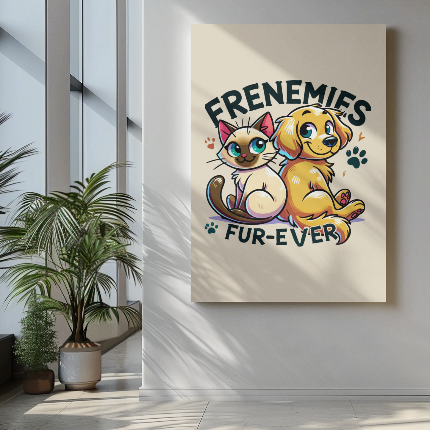 Frenemies Fur-ever - Dog and Cat Posters