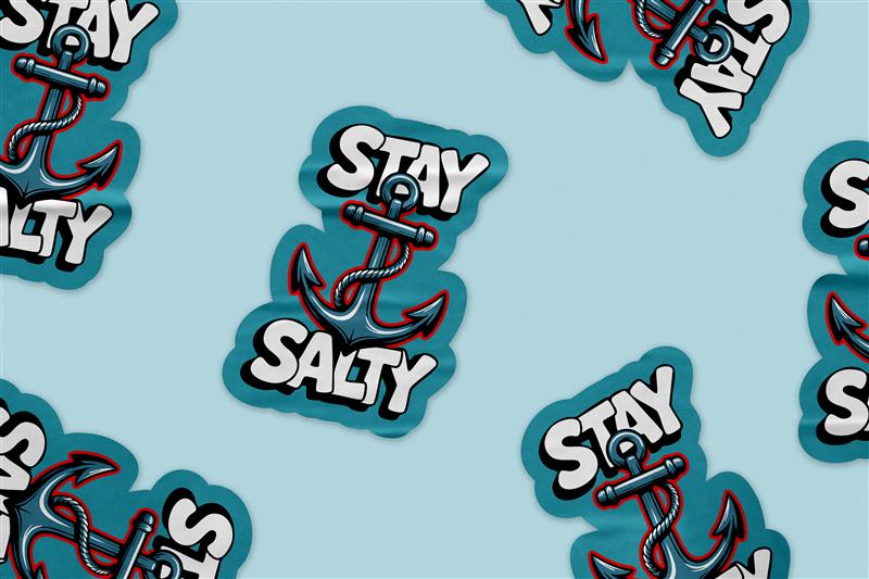 Stay Salty Anchor Sticker β Nautical Ocean Vibes Vinyl Decal for Beach and Sea Lovers