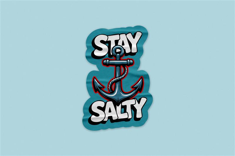 Stay Salty Anchor Sticker β Nautical Ocean Vibes Vinyl Decal for Beach and Sea Lovers