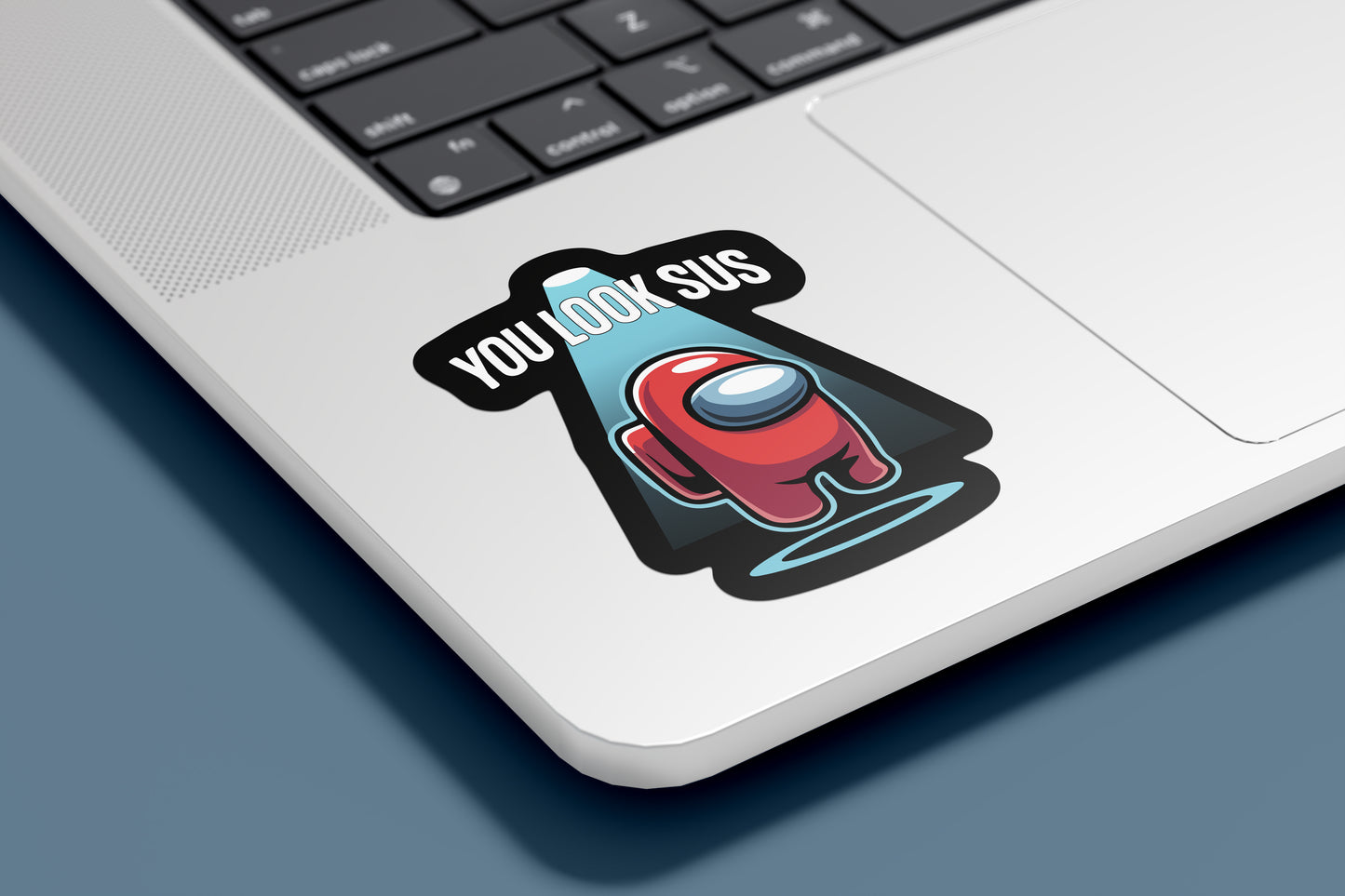 "You Look Sus" Sticker β Funny Among Us Inspired Crewmate Vinyl Decal for Gamers & Streamers