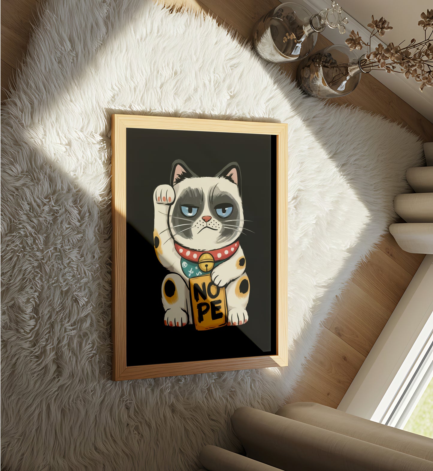 Grumpy Lucky Cat said NOPE - Dog and Cat Posters