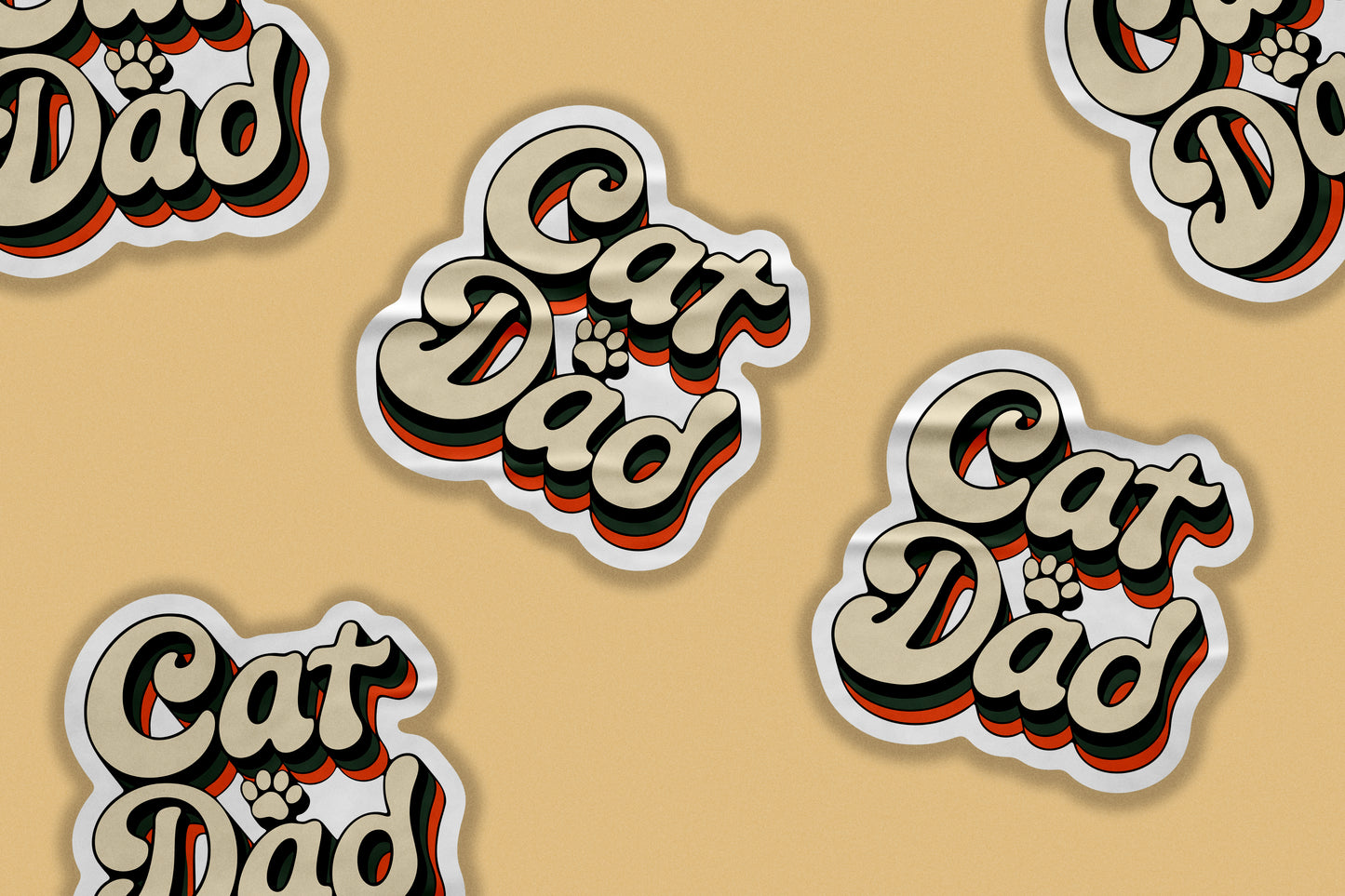 Cute Cat Dad Sticker – Funny Pet Lover Typography Decal for Cat Dads & Animal Lovers