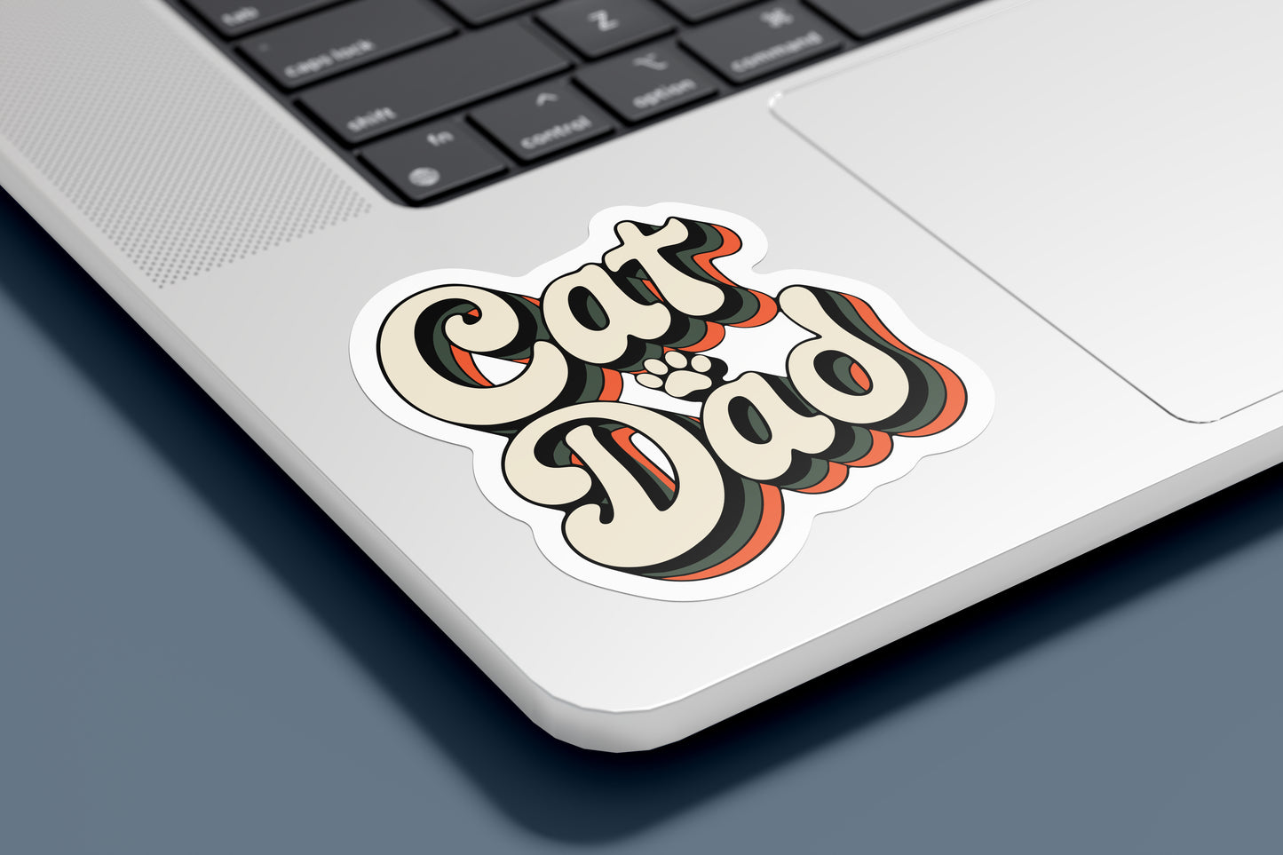 Cute Cat Dad Sticker – Funny Pet Lover Typography Decal for Cat Dads & Animal Lovers