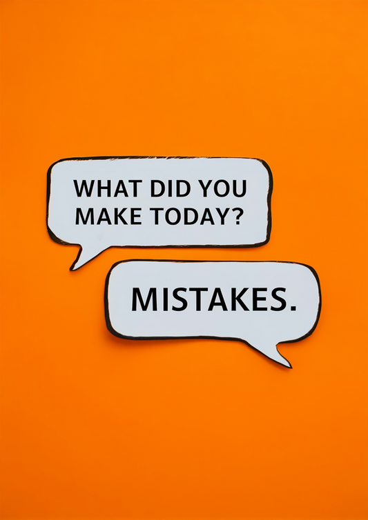 Funny Mistakes Quote Bubble Message Wall Art - Mental Health Poster