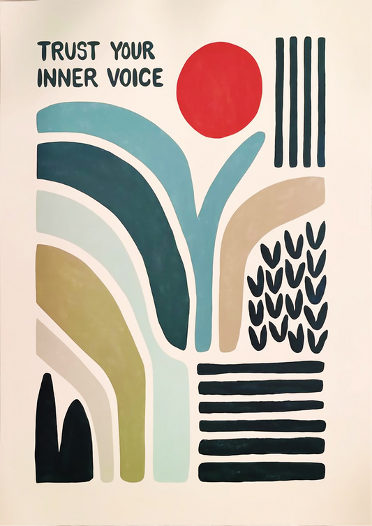 "Trust Your Inner Voice" Minimalist Abstract Wall Art for Inspiration and Self-Reflection - Mental Health Poster