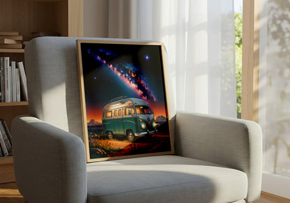 Vintage Camper Van Road Trip Under Milky Way Galaxy a Night Sky Adventure - Outdoor Activities
