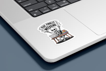 Funny Skeleton Sticker Pack – Humorous Grim Reaper and Skeleton Quotes for Artists, Introverts, and Weekend Lovers