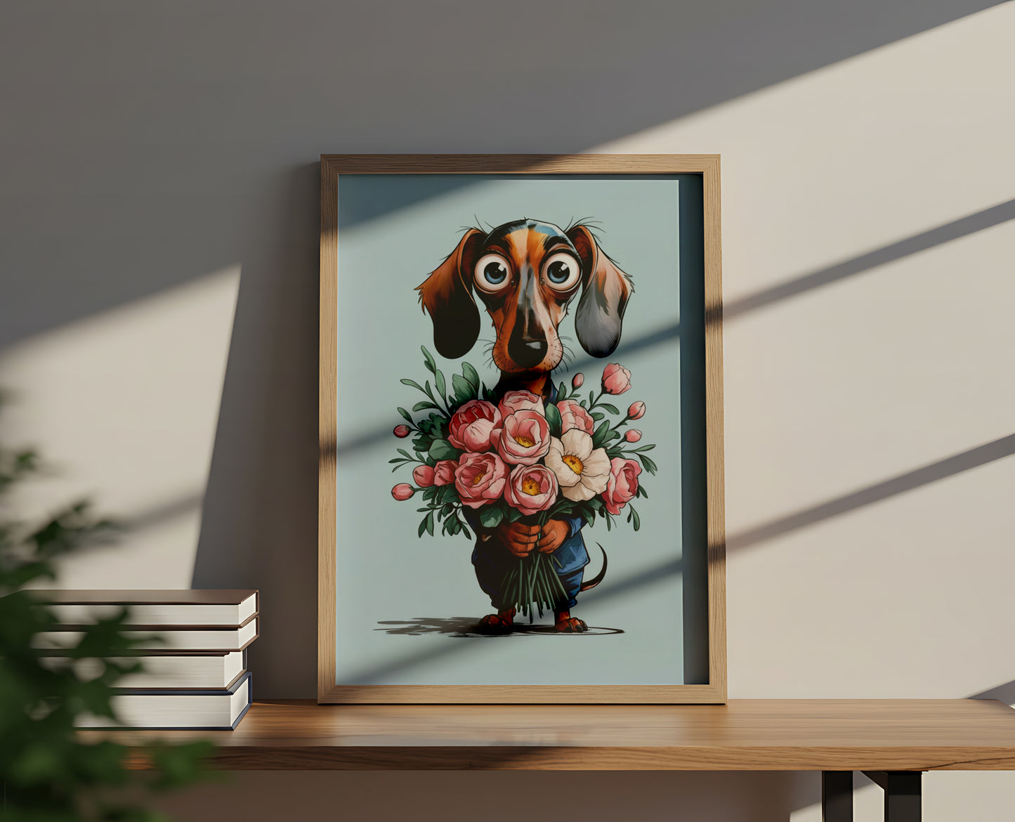 Dachshund with Flowers - Dog and Cat Posters