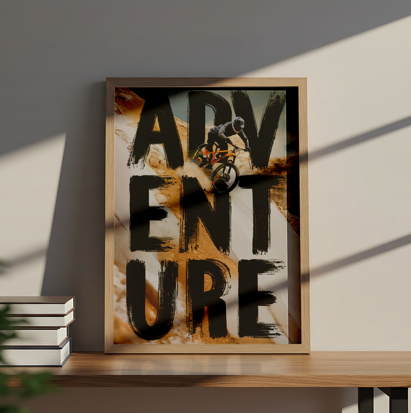 Extreme Mountain Biking Adventure Bold Typography and Off-Road Cycling Action - Outdoor Activities