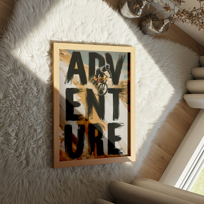 Extreme Mountain Biking Adventure Bold Typography and Off-Road Cycling Action - Outdoor Activities