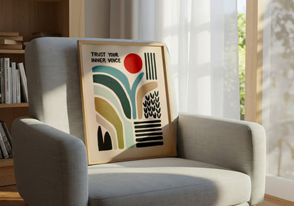 "Trust Your Inner Voice" Minimalist Abstract Wall Art for Inspiration and Self-Reflection - Mental Health Poster