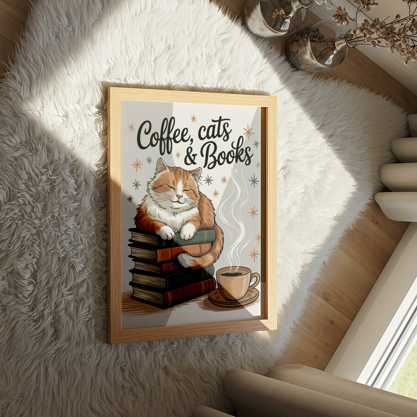 Coffee, Cats and Books - Dog and Cat Posters