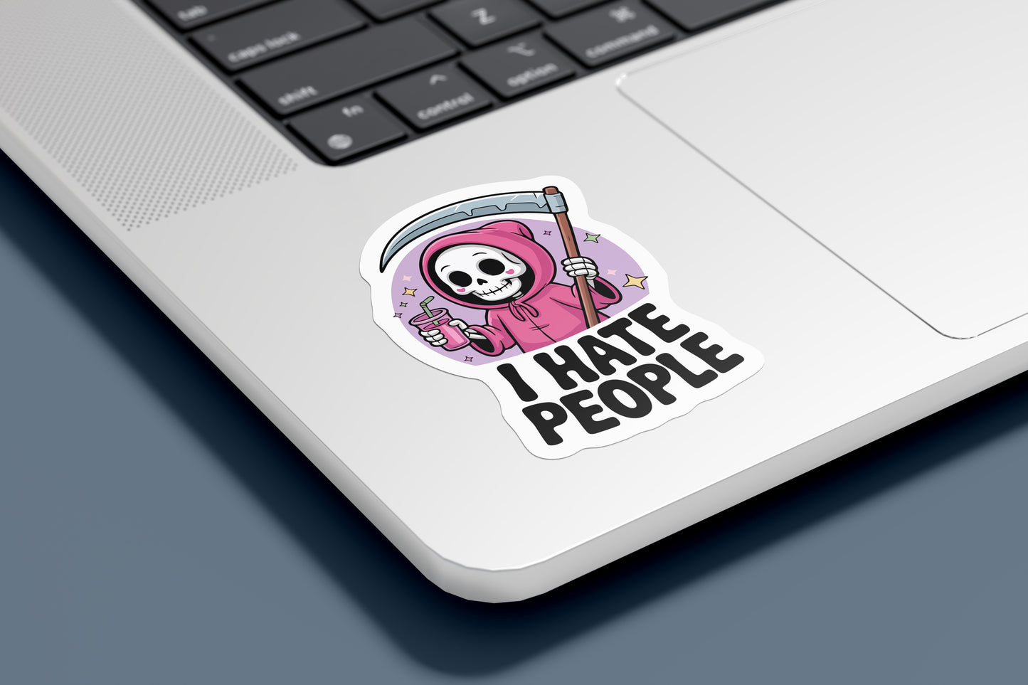 Funny Skeleton Sticker Pack – Humorous Grim Reaper and Skeleton Quotes for Artists, Introverts, and Weekend Lovers