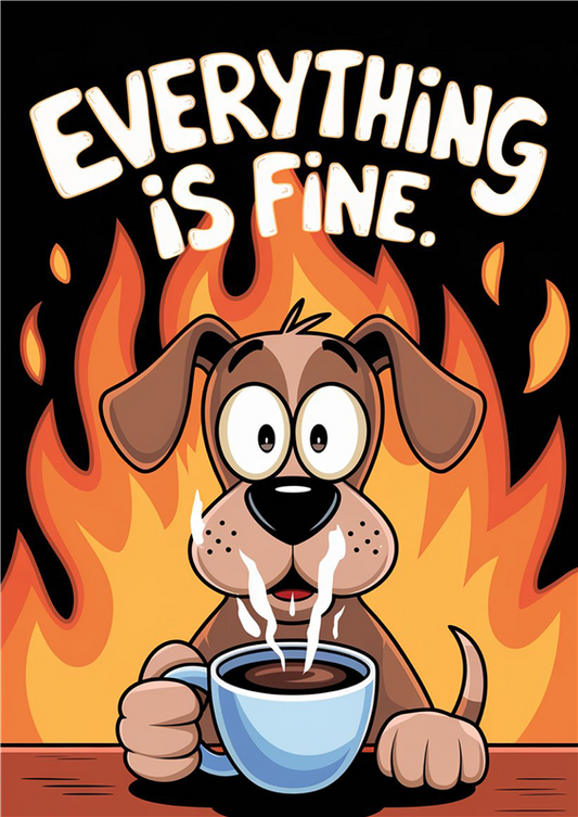 Everything is Fine Dog Coffee - Dog and Cat Posters