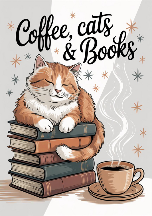 Coffee, Cats and Books - Dog and Cat Posters