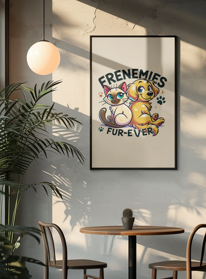 Frenemies Fur-ever - Dog and Cat Posters