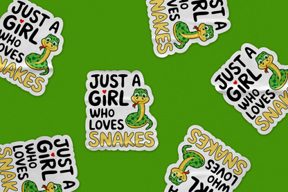 Just a Girl Who Loves Snakes – Cute Snake Lover Sticker for Her