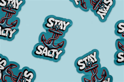 Stay Salty Anchor Sticker – Nautical Ocean Vibes Vinyl Decal for Beach and Sea Lovers