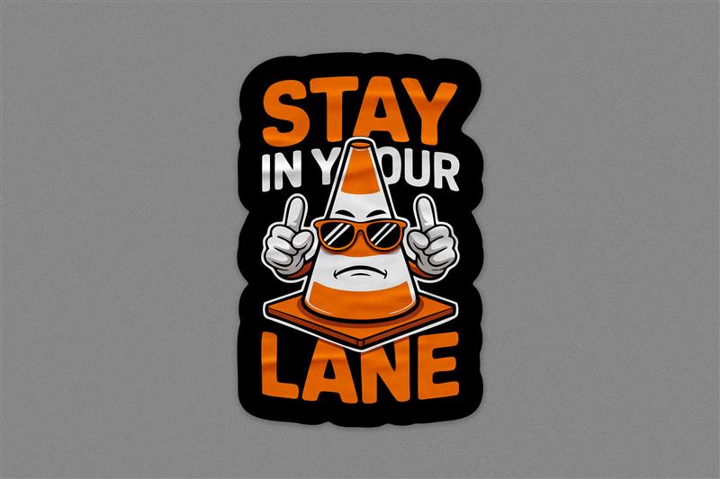Stay in Your Lane Sticker – Bold Motivational Quote Decal for Confidence and Boundaries