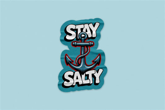 Stay Salty Anchor Sticker – Nautical Ocean Vibes Vinyl Decal for Beach and Sea Lovers